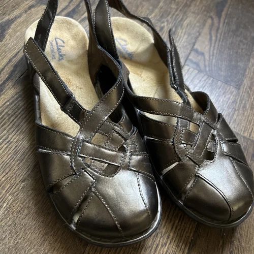 Sandali donna Clarks pieghevoli in pelle taglia 9 5 M