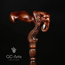 Cane For Men Women Old People Collectible Gift Hand Carved Walking Stick Wooden