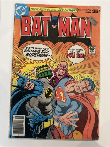 DC Comics BATMAN #293 guest LEX LUTHER, Newstand Edition F condition