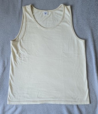The Flat Head THC 9,7oz Heavyweight Loopwheeled Tank Top   Ivory (Size 44)
