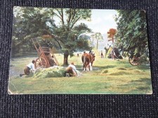 Social History Postcard Farming Horse & Carts with Hay - 113931