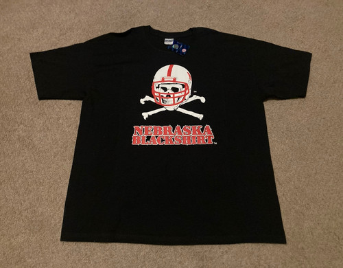 2 Nebraskas Blackshirts Cornhusks XL T-Shirts Herren schwarz Tees NCAA Football
