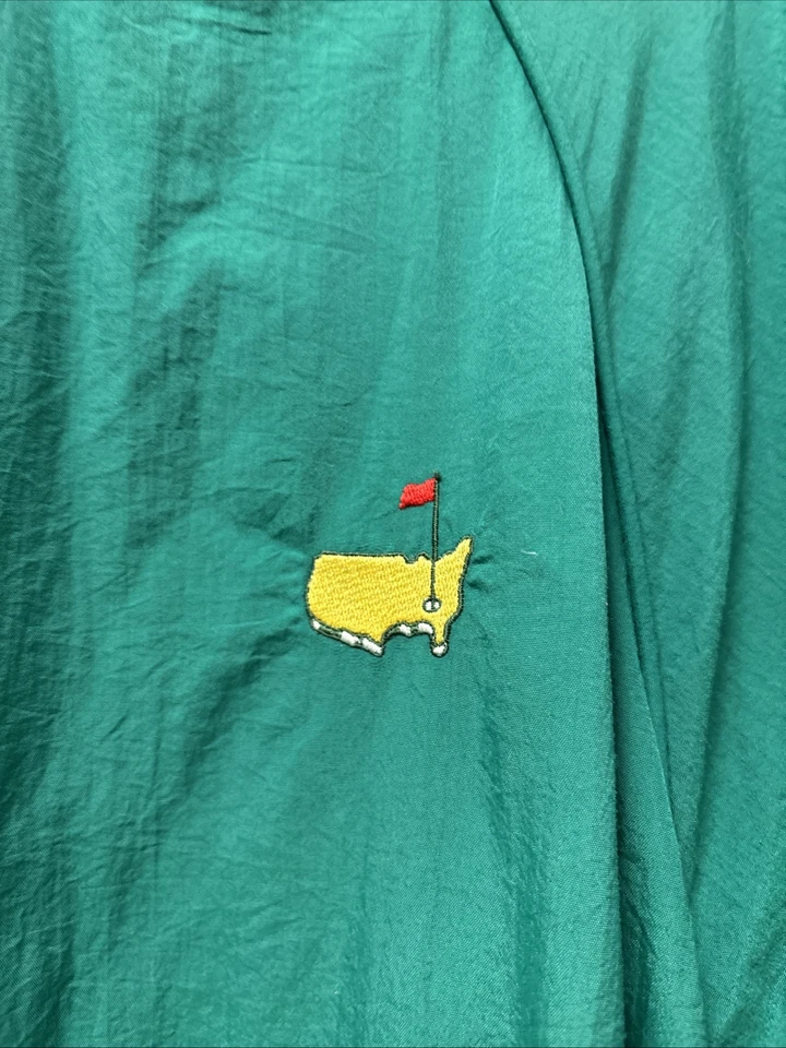 Vintage MASTERS Augusta National Golf Green Pullover Windbreaker L Slazenger - Image 2 of 4