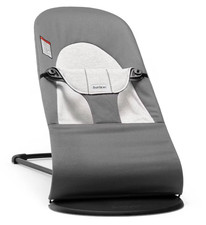 BabyBj rn Bouncer Balance Soft  Dark Gray/Gray  Cotton/Jersey - NIB