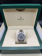 Rolex Yacht-Master 37 Rolesium 268622 Grey Dial Platinum Bezel Box & Papers