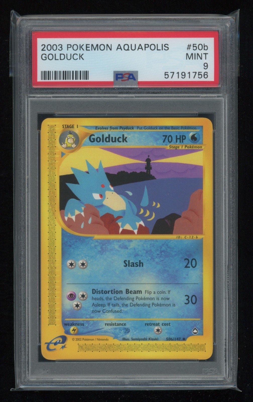 POKEMON Aquapolis GOLDUCK 50b/147 Uncommon PSA 9 MINT Vintage WOTC Low POP 23
