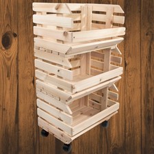 Holz Gemüse Lebensmittel Aufbewahrung Regal | Utility Stapelbare Aufbewahrung | Zwiebel Behälter