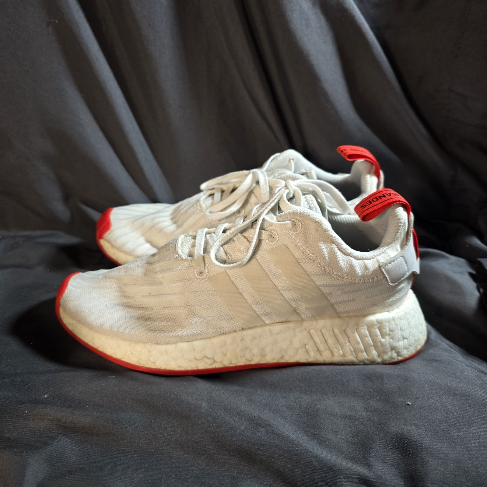 SAOLA Scarpe Adidas Uomo 6 Bianco Rosso NMD R2 Primeknit Running Sneakers Passeggio