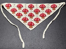 Mushroom Crochet Bandana Headband, Hippie Triangle Head/Hair Scarf Psychedelic