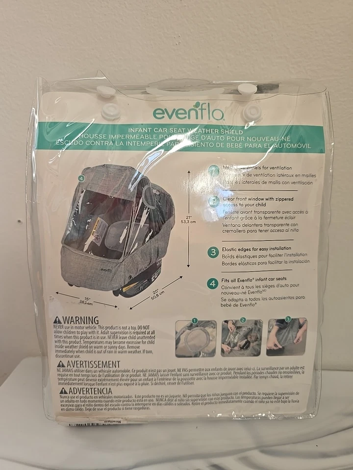 ДЕТСКОЕ СИДЕНЬЕ EVENFLO ПОГОДНЫЙ ЩИТ 7584 И ДОЖДЕВИК - Изображение 3 из 4