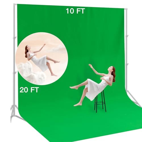 10x20 Ft Photography Backdrop Green Screen Photo Background for Studio Props - Afbeelding 3 van 7
