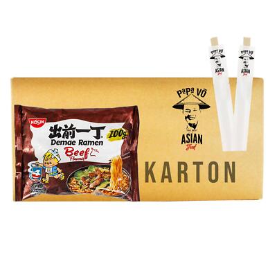 Nissin Instant Nudelsuppe RIND Geschmack 30x100g Nudelsuppen Instantnudeln