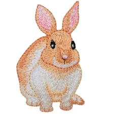 Bunny Applique Patch - Cute Rabbit Animal Embroidered Badge 2.25" (Iron on)