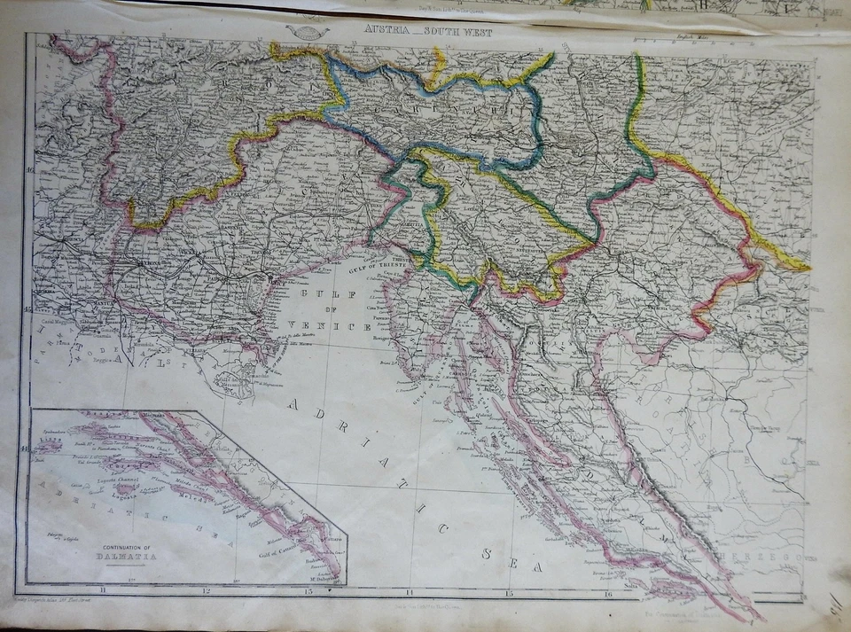 奥匈帝国 哈布斯堡帝国 波希米亚 克罗地亚 维也纳 1863 洛瑞 四张地图 — 第 3/4 张图片