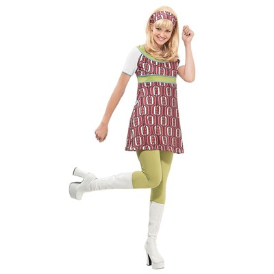 PMG Halloween Costume 60s Gogo Mojito Mojo Mod  Size Large 12/14 New 