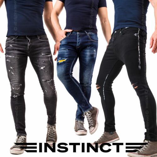 Jeans Uomo Slim Fit  Skinny Pantaloni Casual Elasticizzato 42 44 46 48 50 52 - Foto 1 di 23