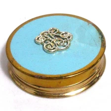 Vintage Estee Lauder Eye Shadow Box White Pearl Made USA Small Compact w/ Mirror