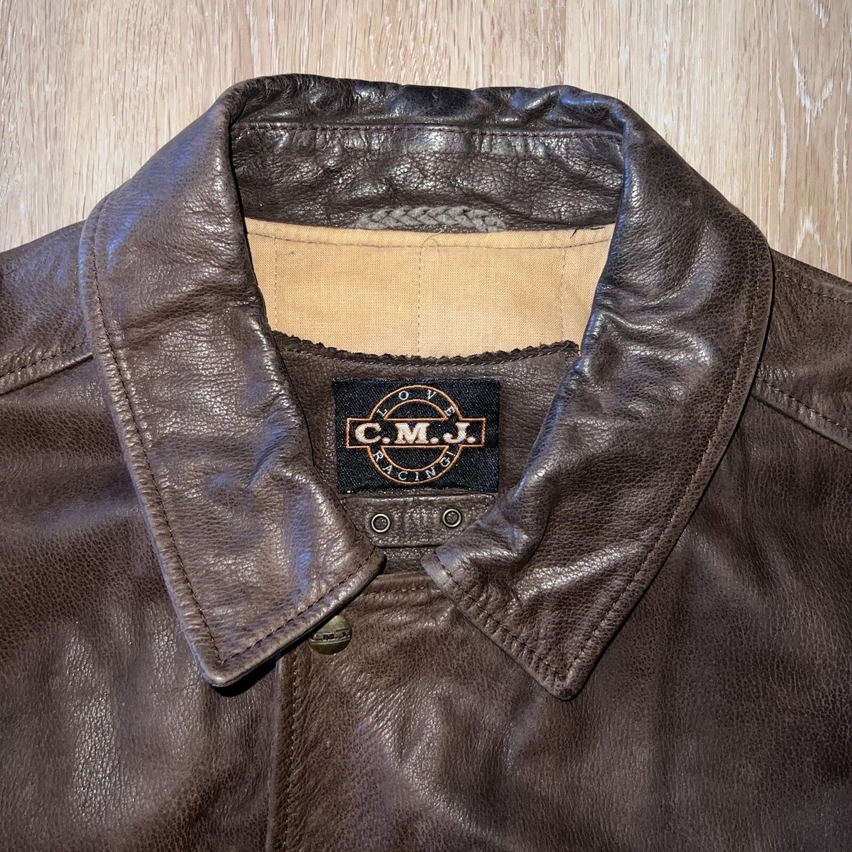 VTG 80s CMJ Love Racing Italy Leather Biker Motorcycle 
