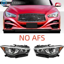 Headlights LED For 2014-2018-19-2022 Infiniti Q50 Left+Right Side w/o AFS Chrome