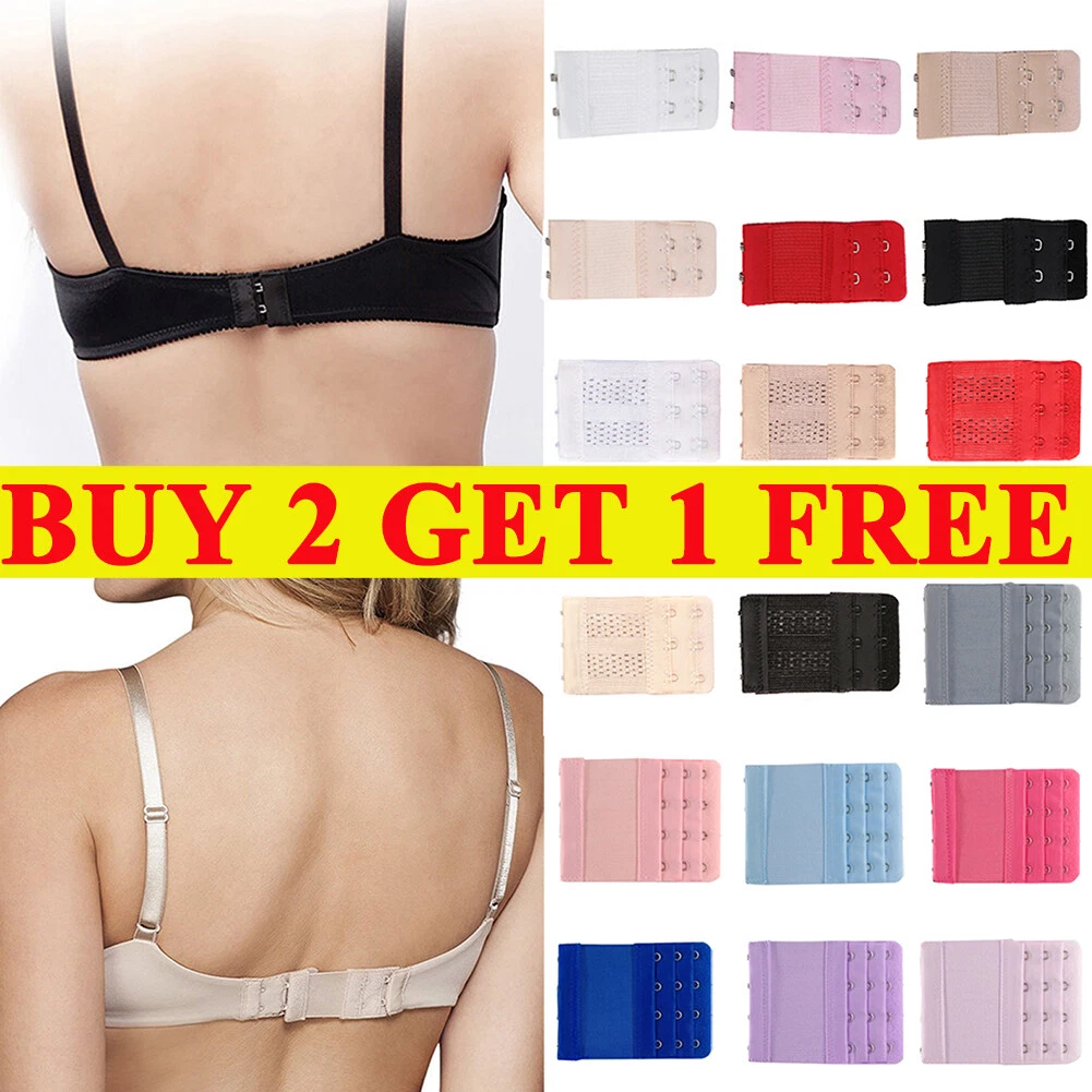 Ladies Bra Extender 3 Row 1,2,3,4 Hooks Strapless Underwear Strap