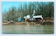 Postcard IN Parke County Presslor Maple Syrup Camp Photo View Vtg M5