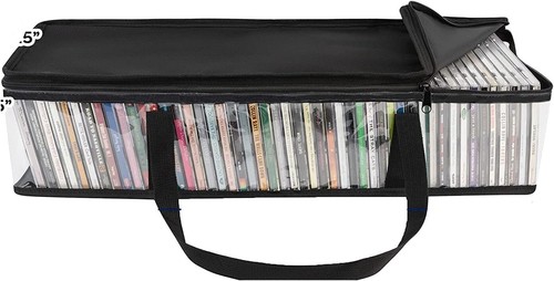 Pack of 4 Portable CD Storage Bags Disc CD Carry Case, Clear Covers with Zipper - Picture 3 of 5