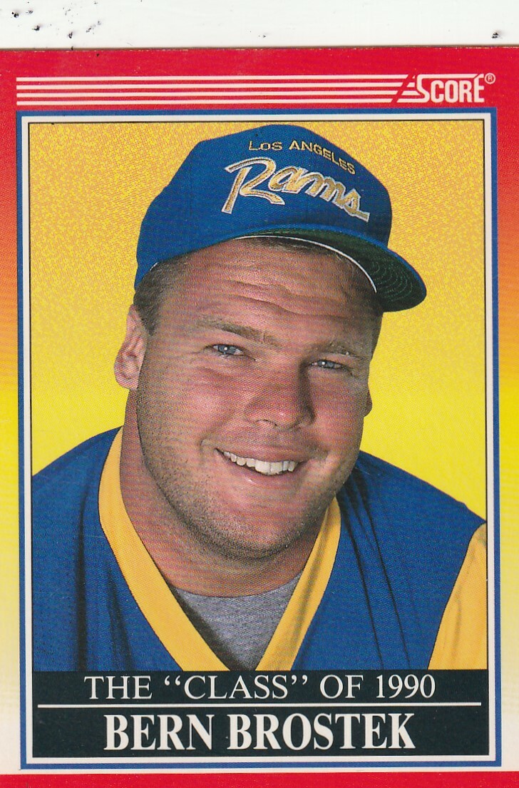 FREE SHIPPING-MINT-1990 Score Bern Brostek #612 Rookie RAMS-CLASS OF 1990
