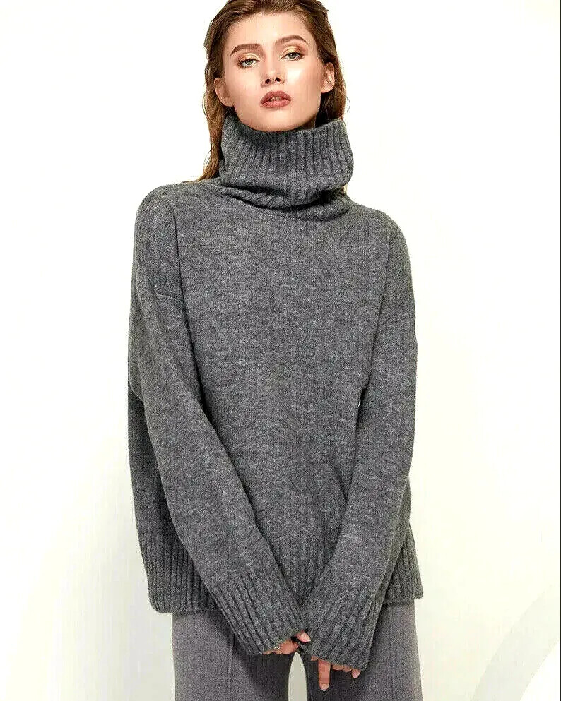 Collo Alto Maglioni Con Maniche A Pipistrello MAGLIONE LANA