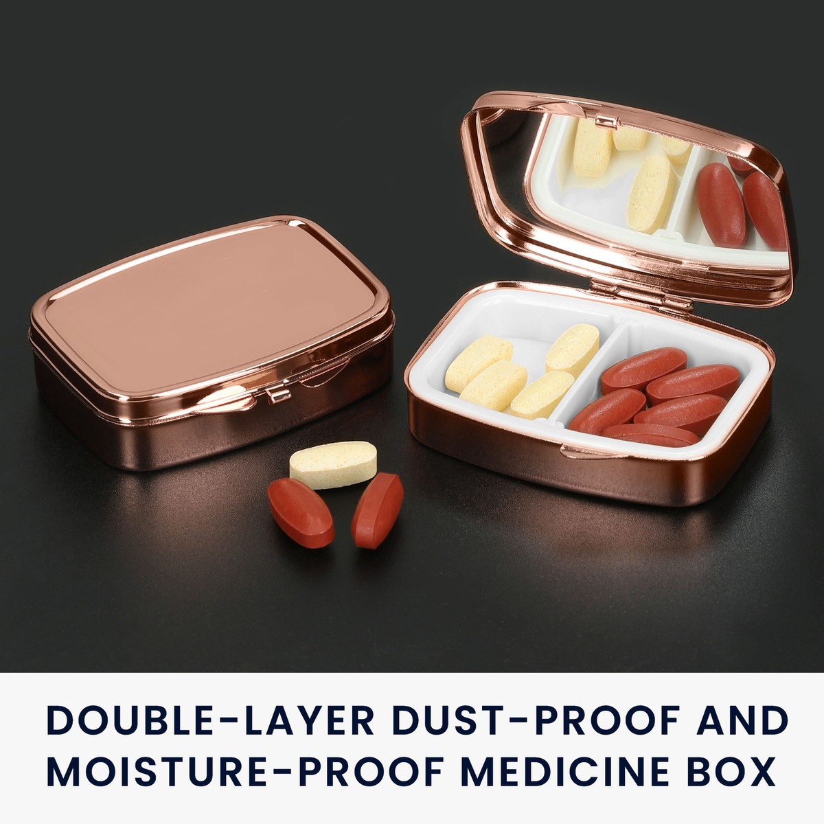 Portapillole Tascabile - Set Di 3 Capsule In Alluminio, Ermetiche E Portatili, Per Viaggi E Outdoor