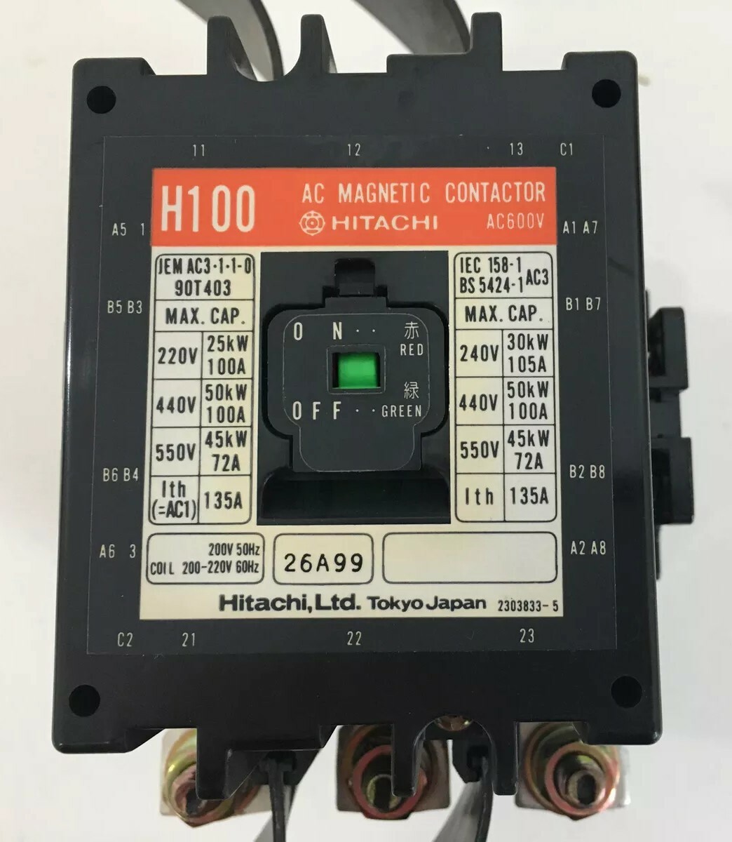 Hitachi H100 AC Magnetic Contactor AC600V 26A99 *Fast Shipping