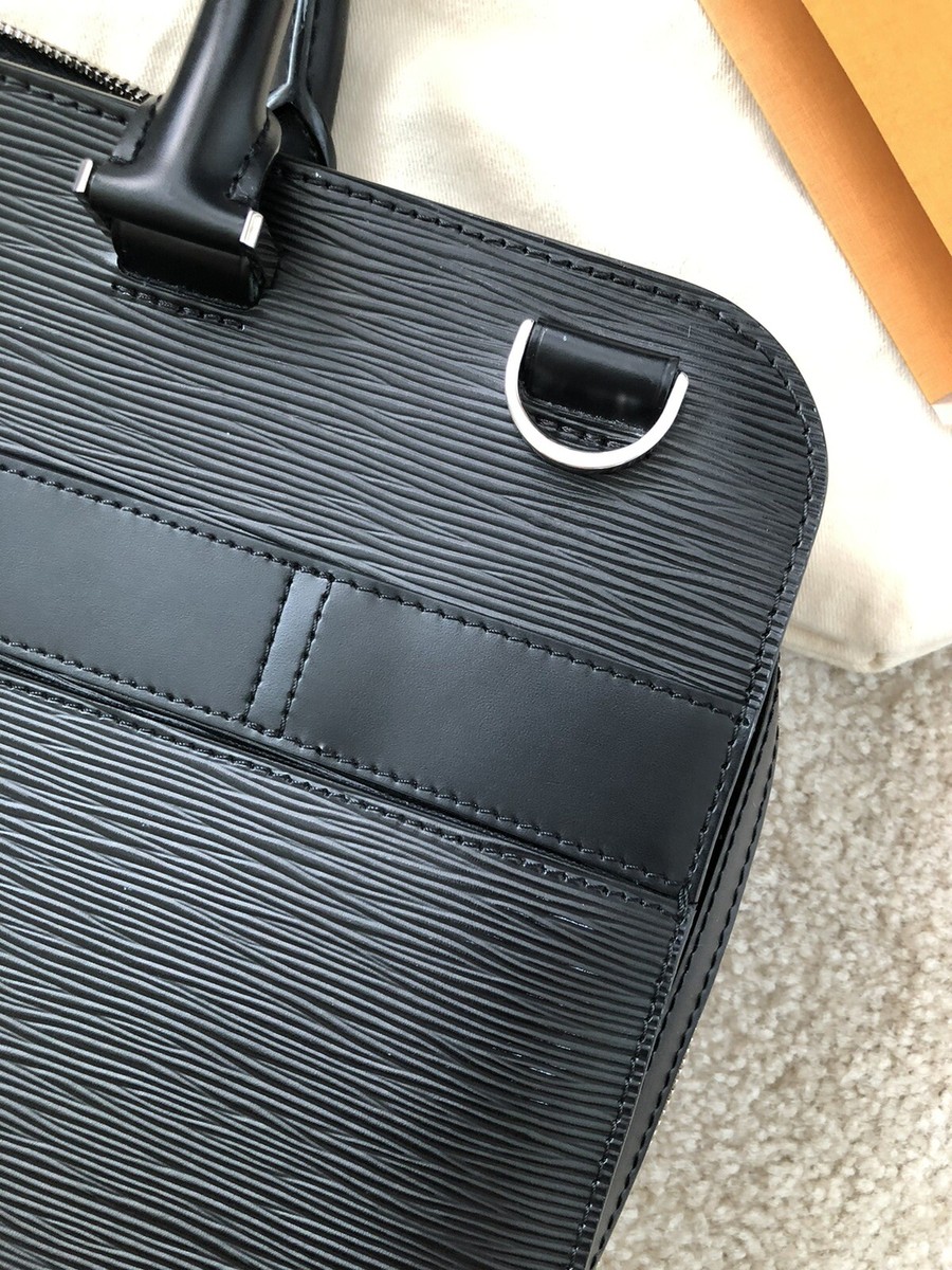 Louis Vuitton Black Epi Leather Bassano MM Briefcase Men. | eBay Louis Vuitton Black Epi Leather Bassano MM Briefcase Men. | eBay