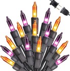 Toodour Orange & Purple Halloween Lights, 25Ft 100 Count Incandescent Halloween