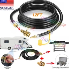 12 FT Propane Quick Connect Hose for RV to Gas Grill, Converter Replacement