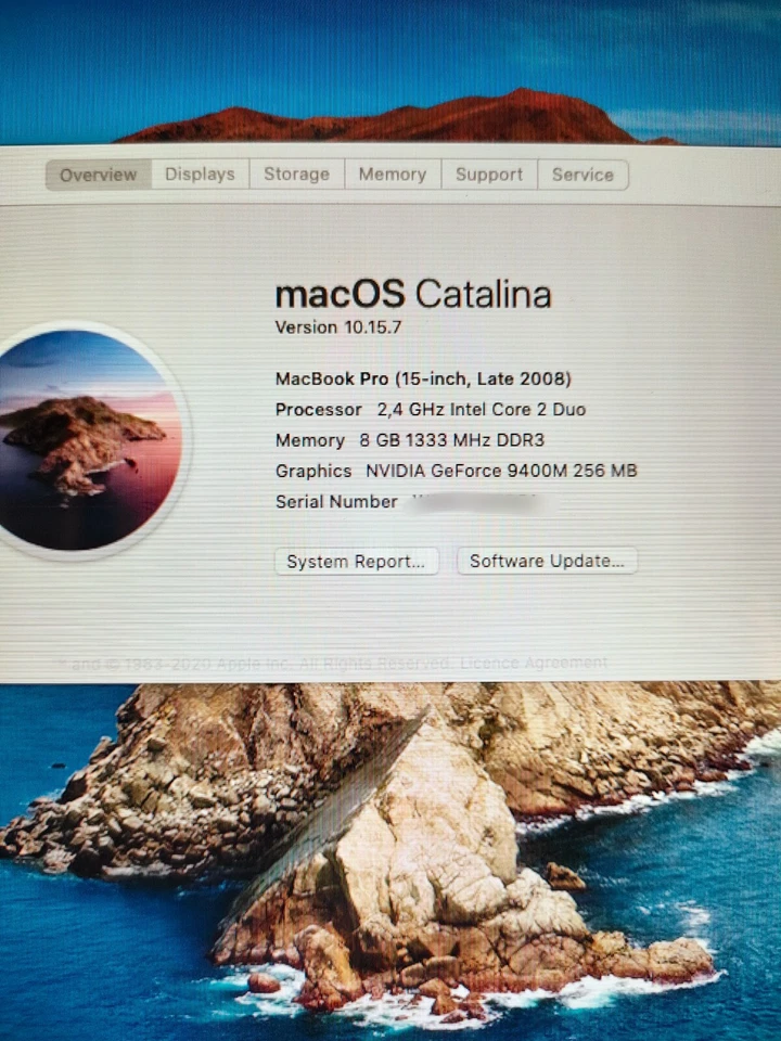 MacBook Pro 15Zoll 2008 A1286,8Gb Ram/ 500Gb HDD,Intel Core 2Duo, macOS Catalina - Bild 3 von 4