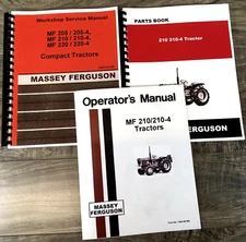 Massey Ferguson 210 210-4 Tractor Service Parts Operators Manual Repair Shop Set
