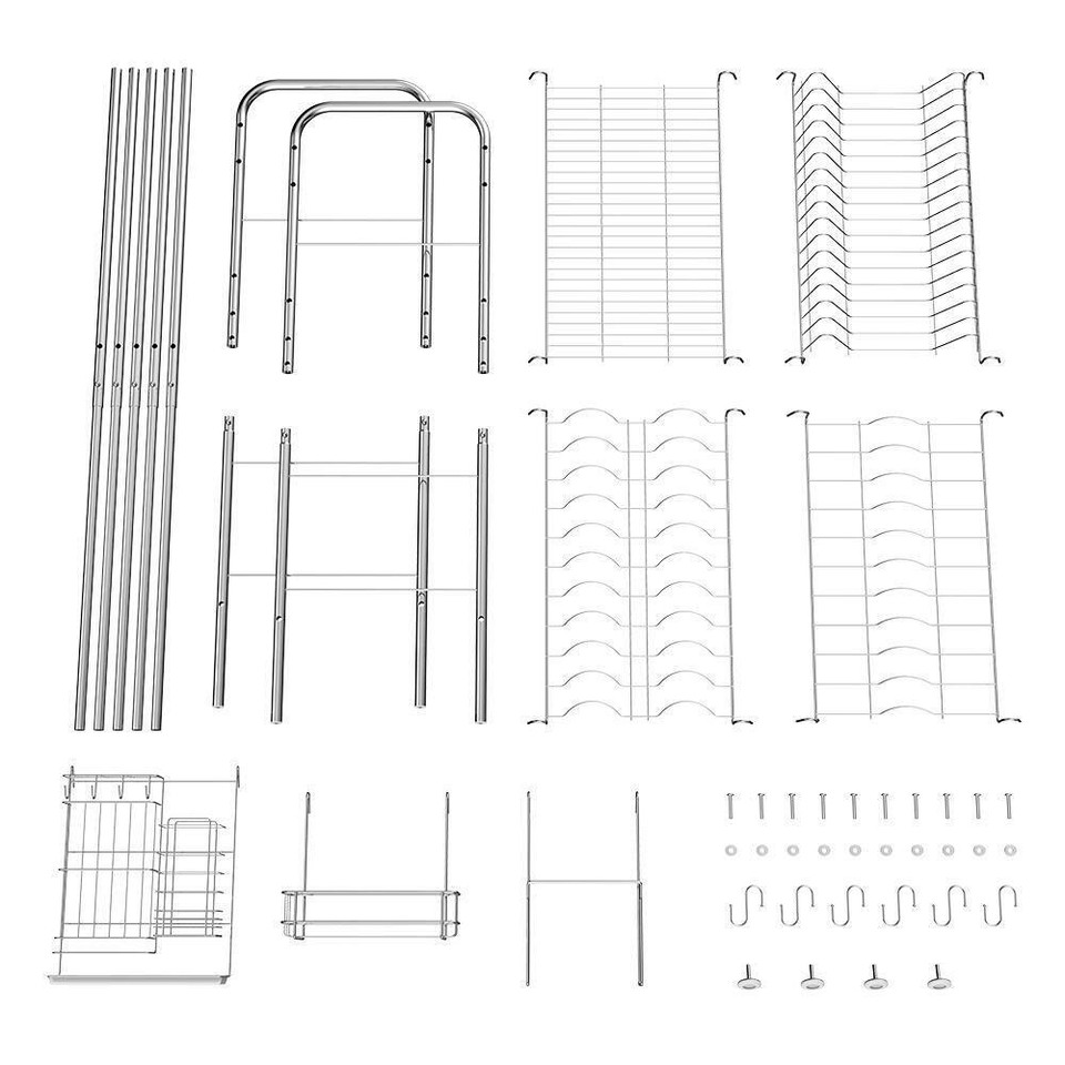 Nex Dish Racks 31"X40" Premium Silver Adjustable Stainless Steel Dish