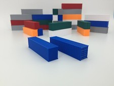 NEW 2 40' Shipping Containers - N Scale 1:160 - BLUE - ALL COLORS AVAILABLE 