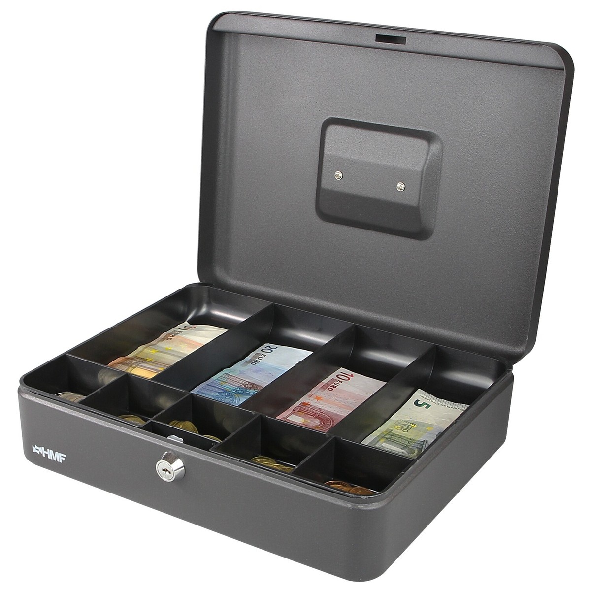HMF Geldkassette 30 cm, Geldbox Scheinfächer Münzfächer
