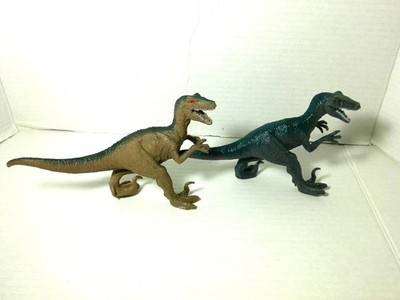 Two Toy Velociraptors Figure (brown and grey)