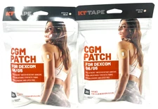 (2) KT Tape CGM Patch For Dexcom G6/G5 Sealed Stealth Beige 20 Patches Each