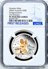 2026 PROOF Silver Newborn Baby NGC PF70 1/2oz 50c Coin Kangaroo/Koala/Kookaburra