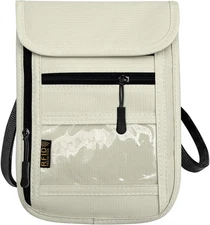 RFID Blocking Travel Neck Wallet Pouch and Passport Holder, Travel Neck Pouch Pa