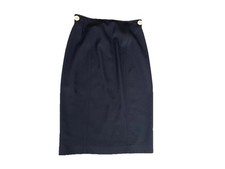 Vintage Valentino Skirt Black Wool Wiggle Moonstone Buttons Pencil 44 / US 10