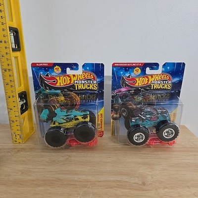 Hot Wheels Monster Trucks 2025 Slam Prix & 1999 Nissan SKYLINE GT-R Bundle New