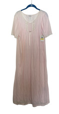 NEW Vintage Barbizon Nightgown Pink Short Sleeves Medium Sleepwear Semi Sheer