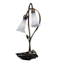 Meyda Tiffany 14654 Stained Glass / Tiffany Desk Lamp - White