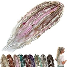 Elastic Dread Ponytail Boho Braided Ponytail Extension Dread Ponytail Extensions
