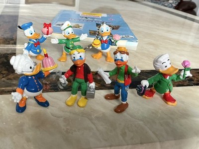 7 Vintage Bullyland Disney Duck Tales Figures 1984 Donald Keyring, Grandma, Gyro