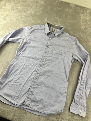 DNL Shirt Mens 42/16.5 Light Blue Long Sleeve Button Up Woven Dress Top