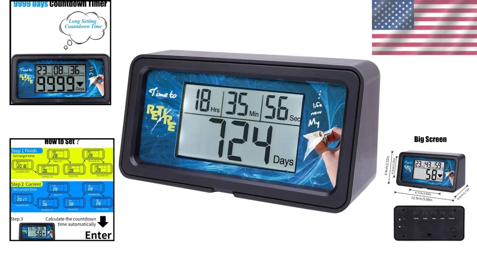 Compact Digital Timer – 9999 Days with Backlight for Personal & Professional Use - Image 2 of 4